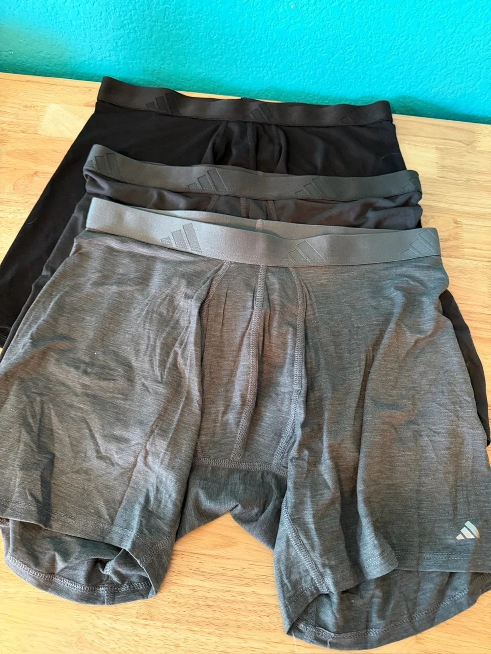 Adidas 3-pack luxe comfort boxer briefs, size L